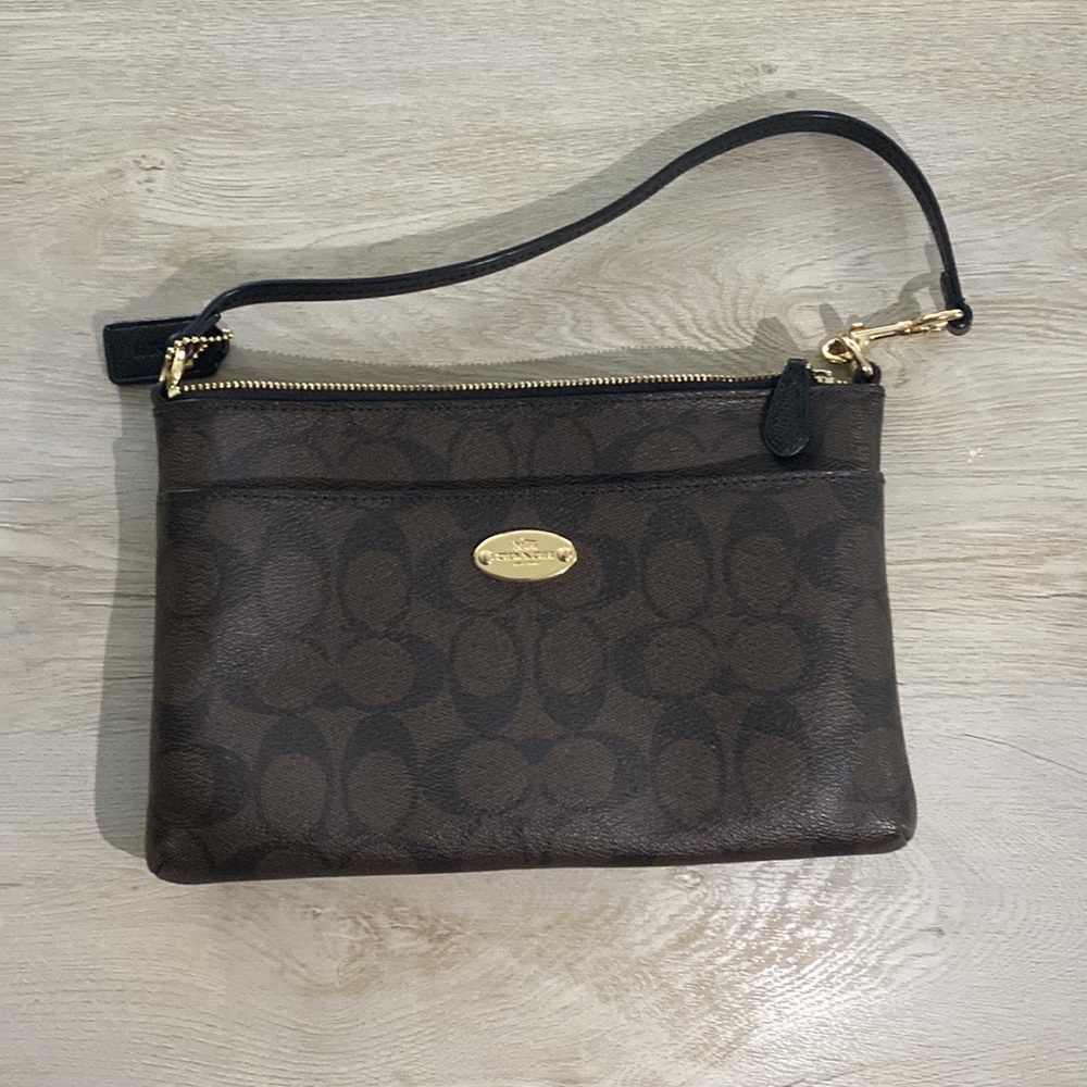 2 compartment extra large Coach wristlet